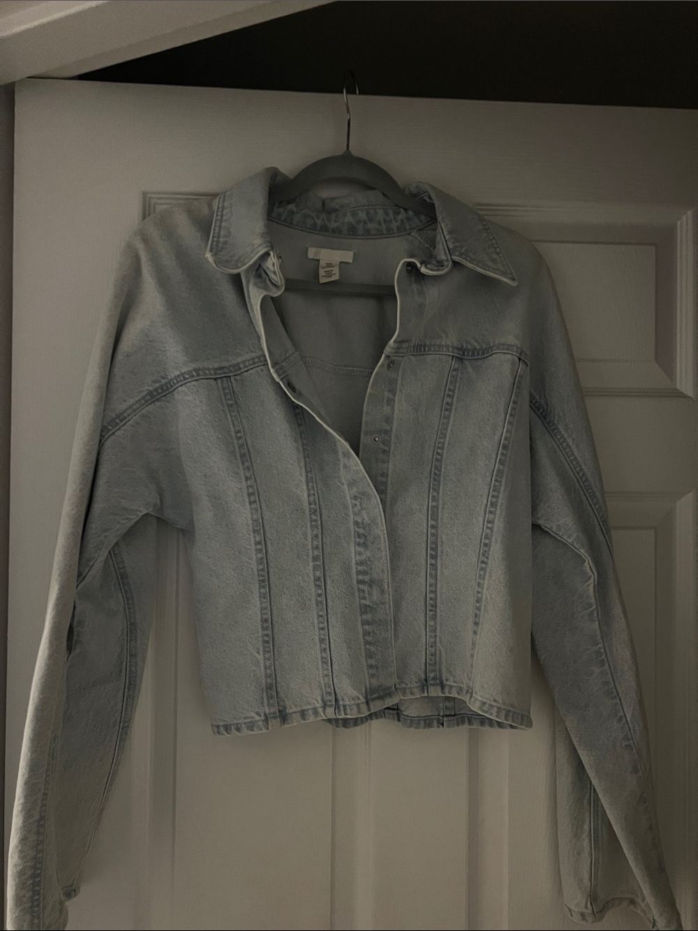 H&M Light Blue Cropped Jean Jacket
